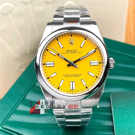 Rolex oyster perpetual yellow